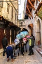 Donkey in Medina of Fez in Morocco Royalty Free Stock Photo